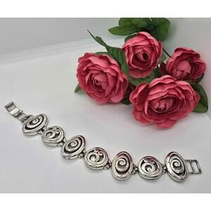 Vintage Brighton Vertigo Swirl Link Bracelet 7 in